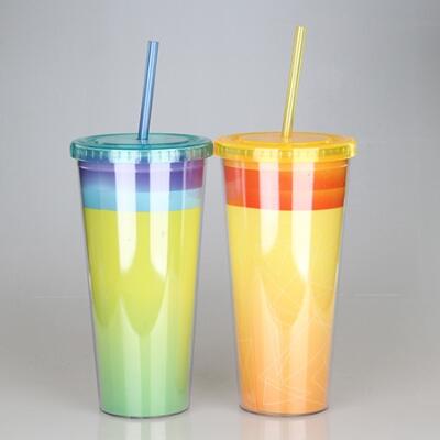 450ml Double Wall Tumbler With Straw-TUP1502