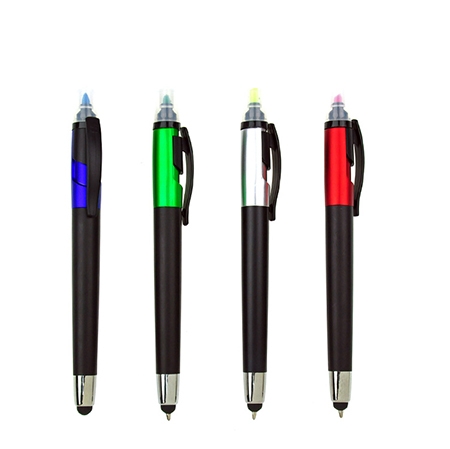 Ball Pen with Stylus and Highlighter